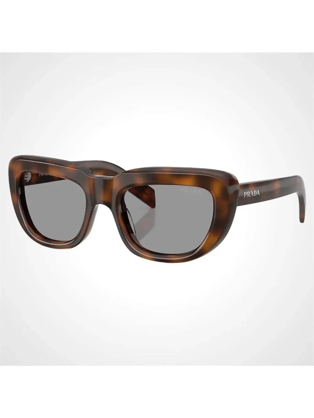 New PRADA Sunglasses Brown Juniper Tortoise Grey Lens Women's - Picture 1 of 6